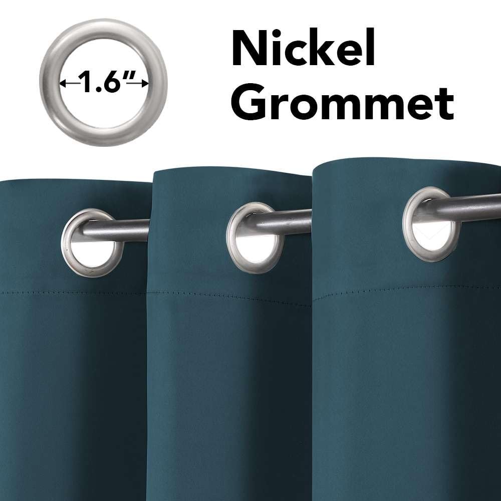 H.VERSAILTEX Blackout Thermal Insulated Grommet Curtains 52×84″ Dark Teal Bedroo
