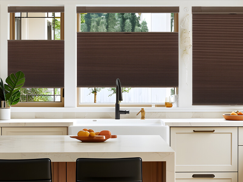 No Tool Screw Install Top Down Bottom Up Blackout Brown Cellular Blind Honeycomb