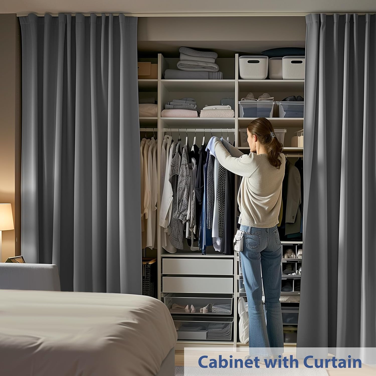 Room Divider Ceiling Mounted Curtains Track Sets Extra Wide Blackout Curtain Fle