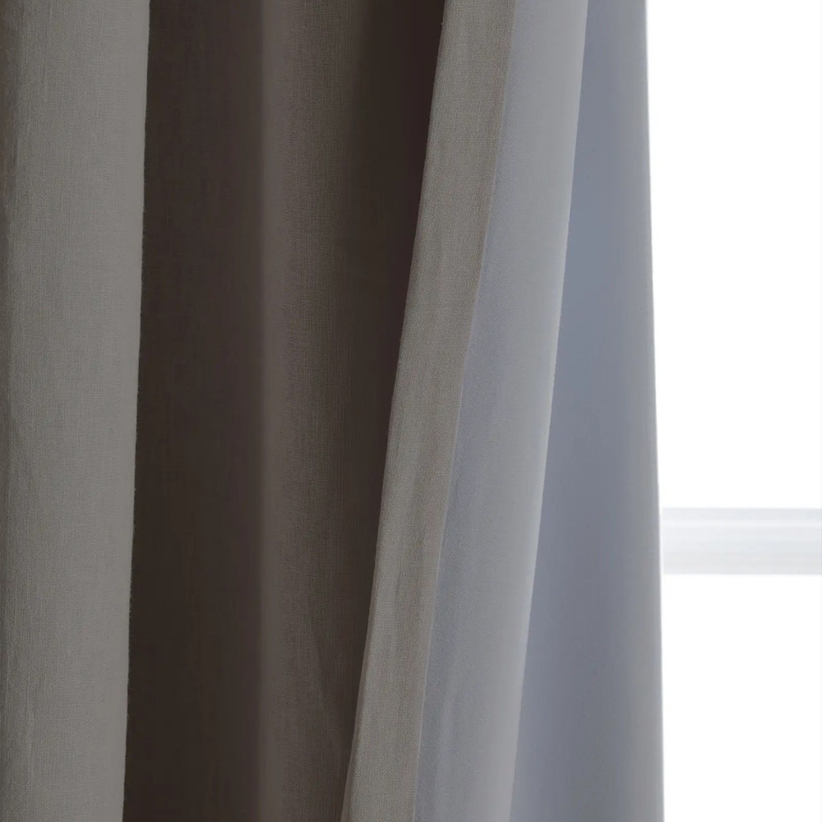Quince European Linen True Blackout Curtain Panel Cloud Gray Size 96” x 120”