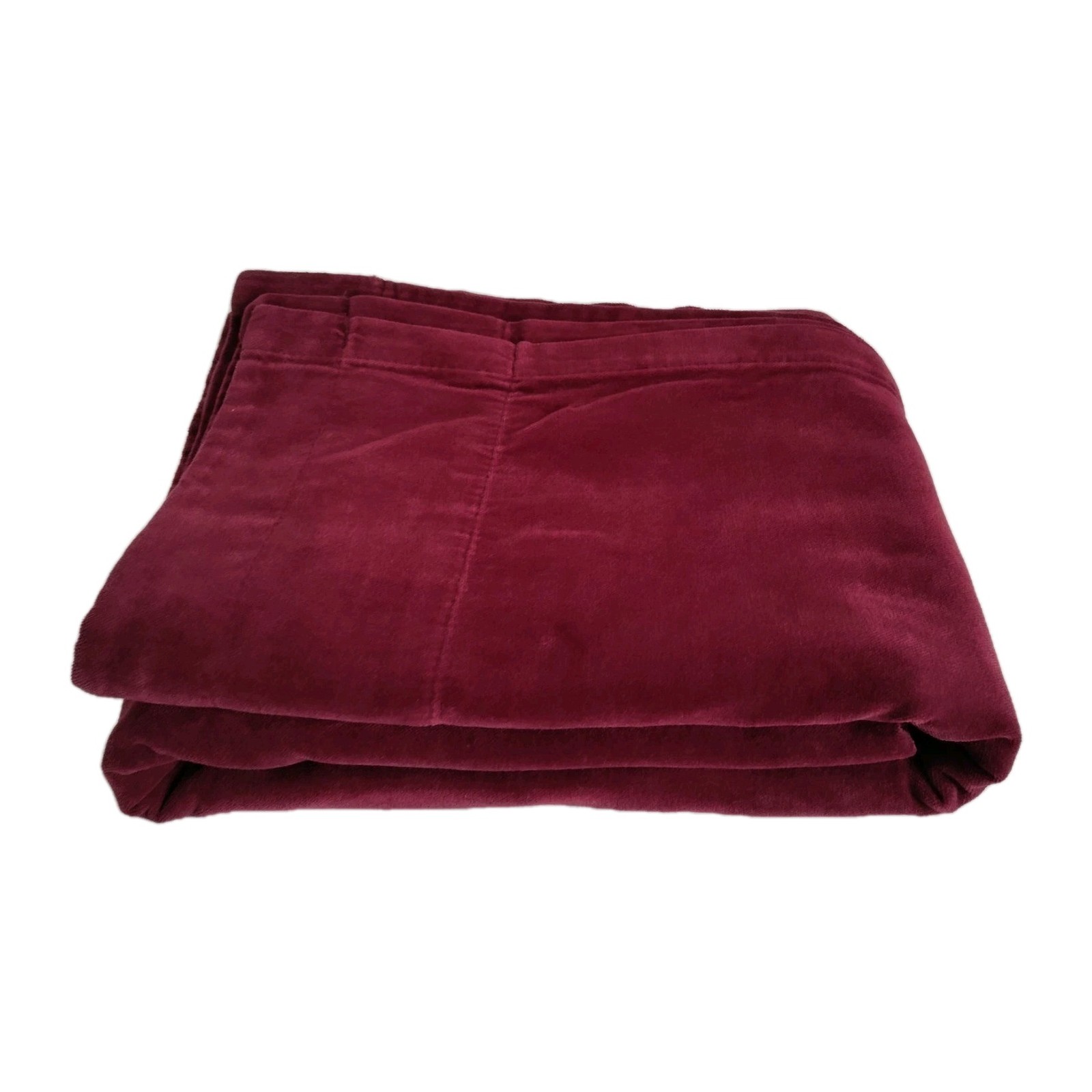 Vintage Claret Red Velvet Curtain 55×78″ Plum Burgundy Rod Pocket 100% Cotton