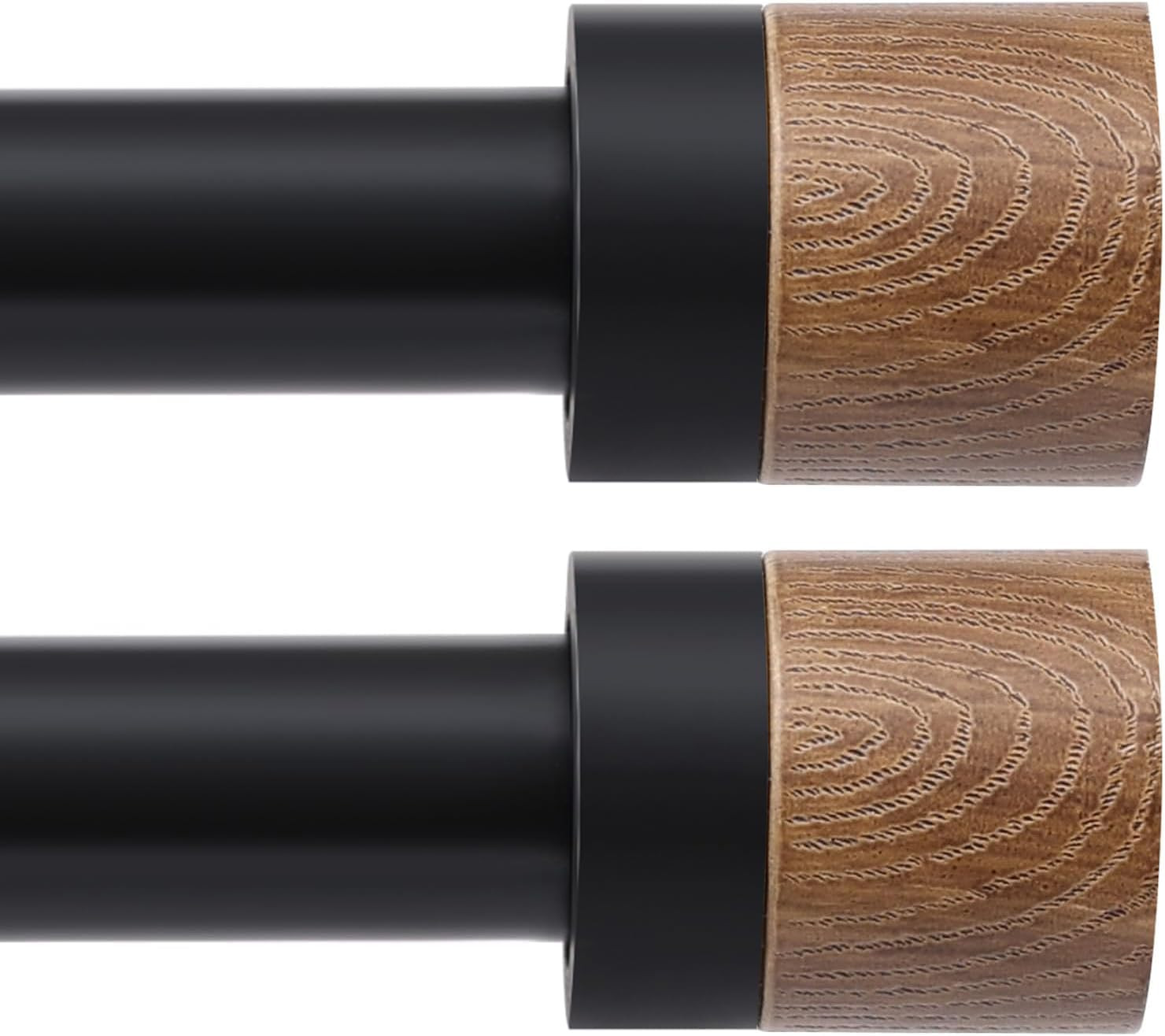 Wood Curtain Rods for Windows 48 to 84 Inches(4-7Ft),1 Inch Adjustable Window Cu