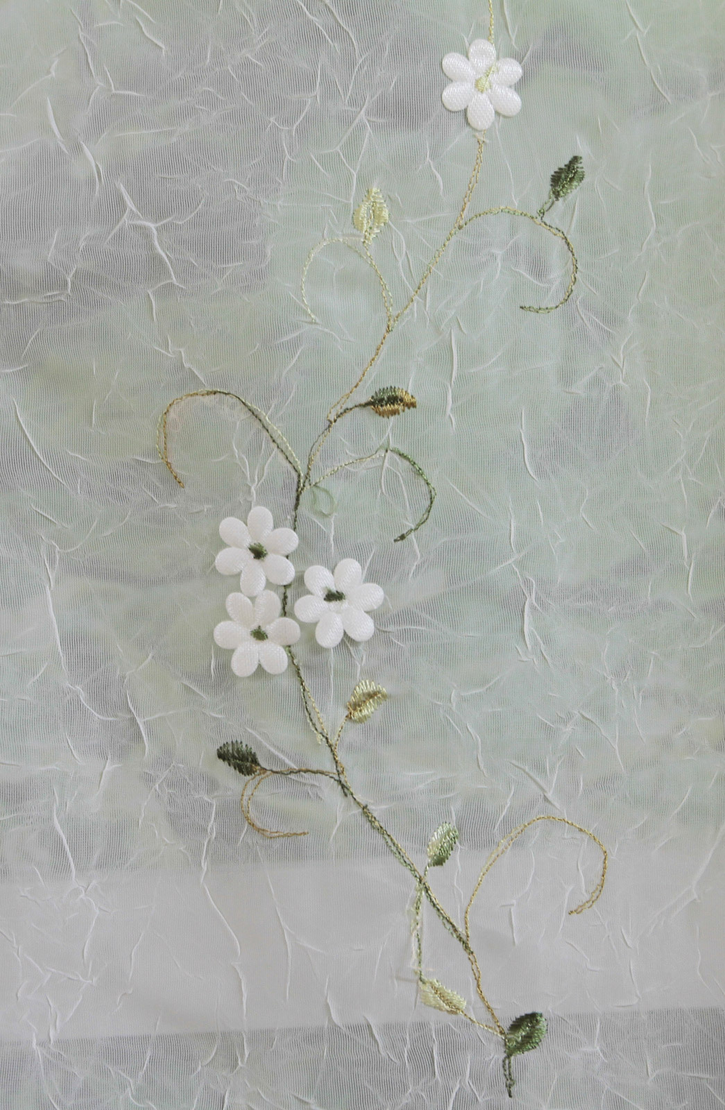 Daisy Embroidery Kitchen Curtain Valance Tiers or Swags IVORY Creative Linens