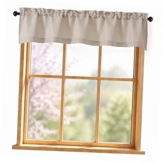 Valance for Windows – Light Filtering Faux 60″W x 12″L (Pack of 1) Linen