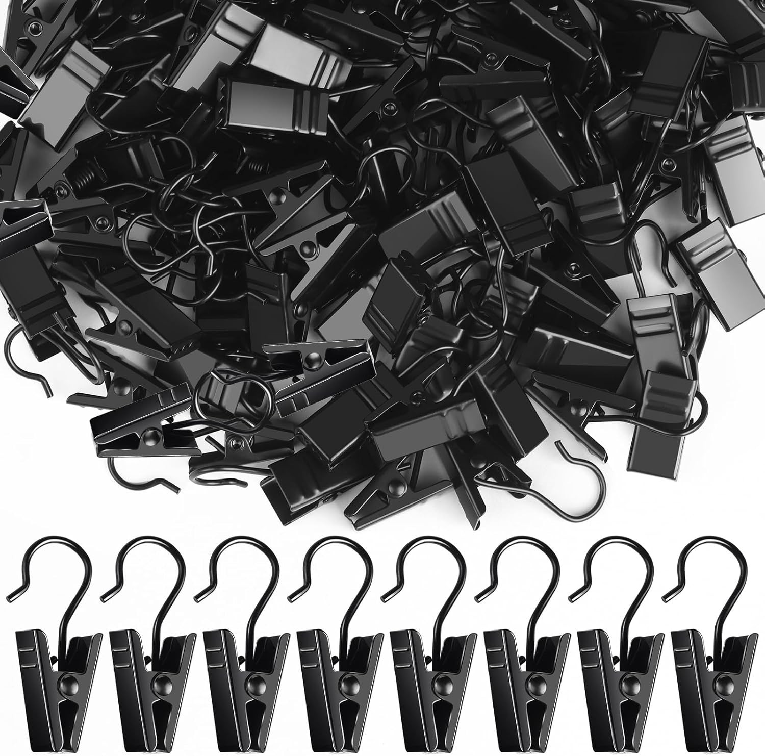 Teenitor 100 Pack Small Curtain Clips Curtain Hooks for Outdoor String Lights, S