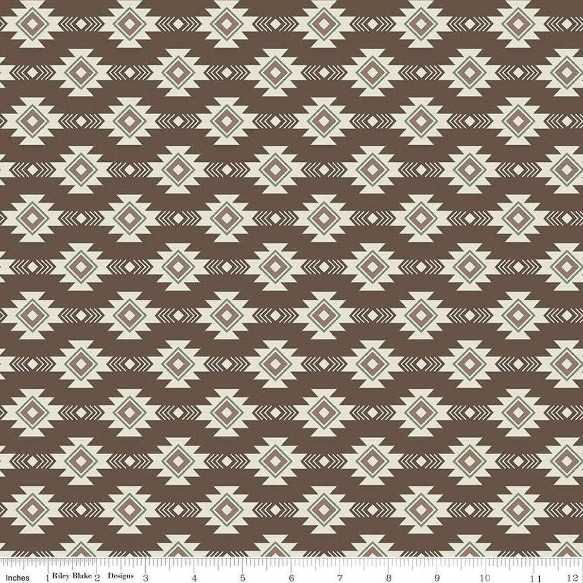 Handmade Valance or Curtain Panel Let’s Get Lost in the Woods Geometric Brown