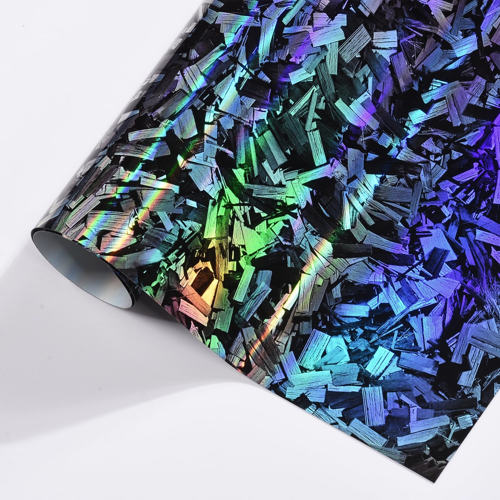 Aumohall Holographic Black Rainbow Forged Carbon Laser Car Vinyl Wrap Gloss