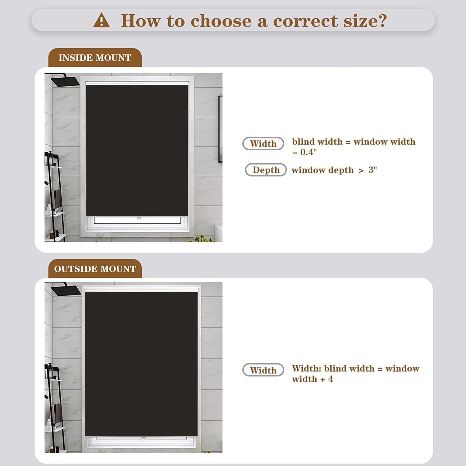 100% Blackout Roller Shades for Windows, Cordless Window Shades, Black Window Sh