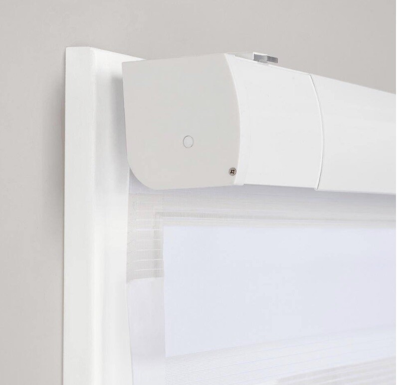 Cut-to-Size White Cordless Light Filtering Semi Sheer Roller Shades 27in x 72in