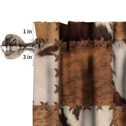 Cowhide Patchwork Valance Curtains, Vintage 54″W x 18″L (Pack of 1) Cowhide-5
