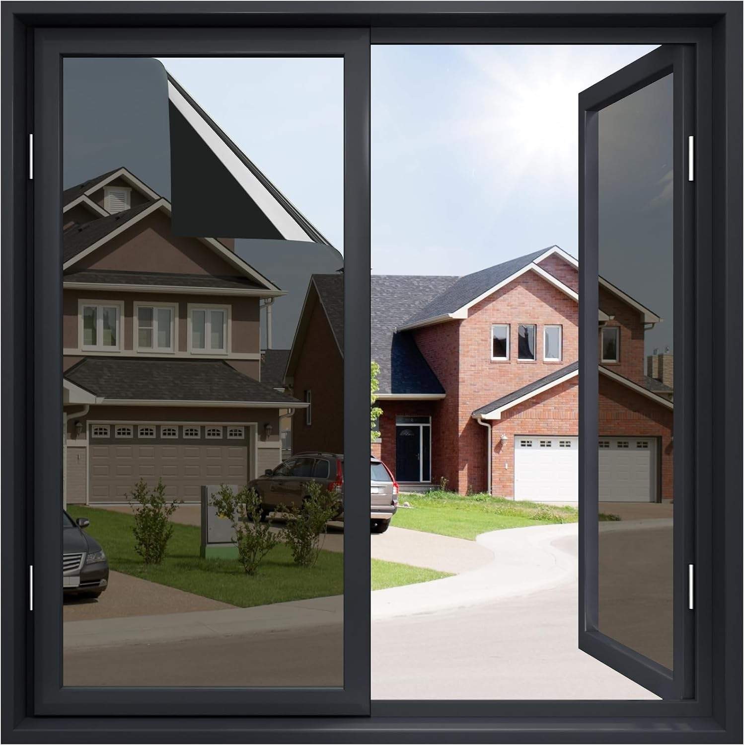 One Way Window Privacy Film Window Tint for Home, Reflective Mirror Sun Blocking