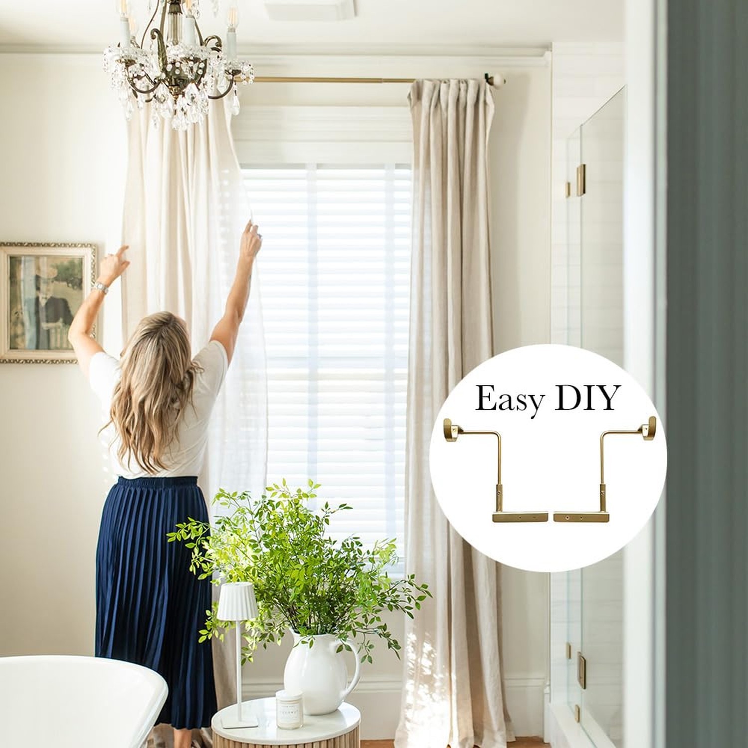 LEVELette Adjustable Curtain Rod Bracket: Hang Your Curtains with Ease. Two P…