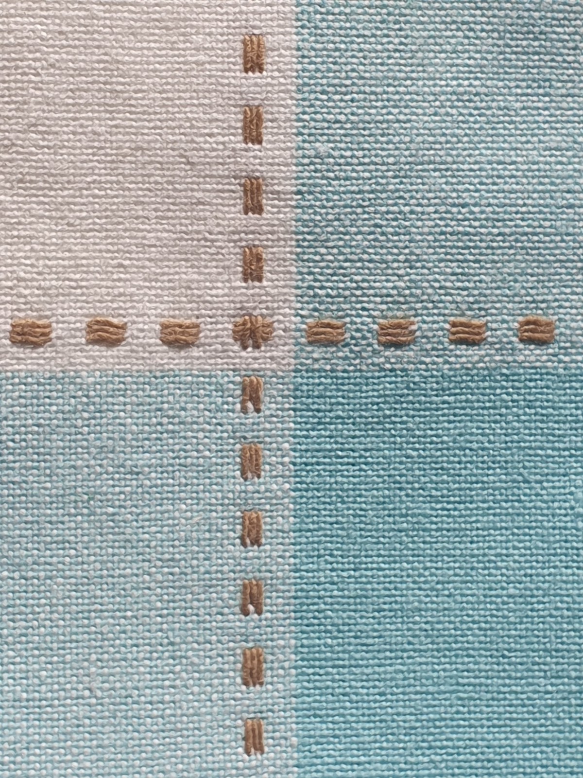 2 Window Rod Pocket Valance Aqua White Plaid Check Crisp Contemporary 44 x 12″