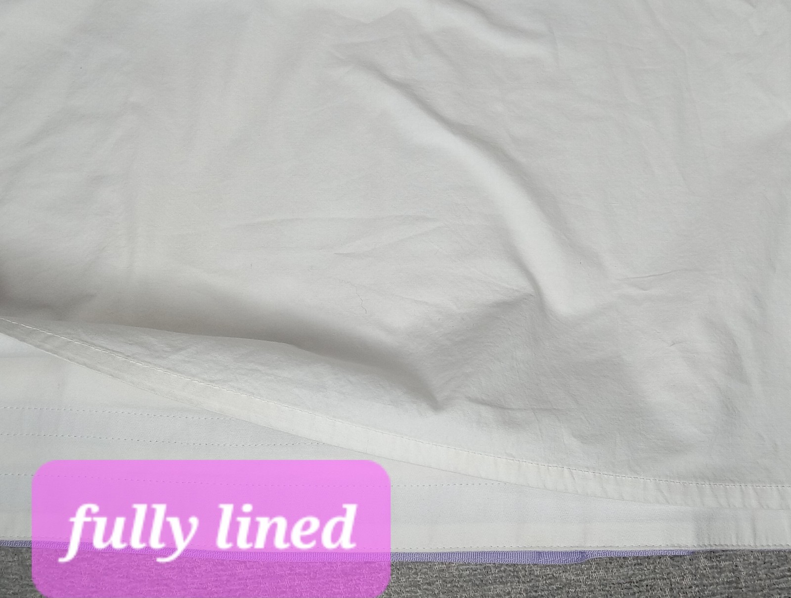 Pottery Barn Kids White Cotton Valence Purple Grosgrain Ribbon 20.5″W, 16.5T