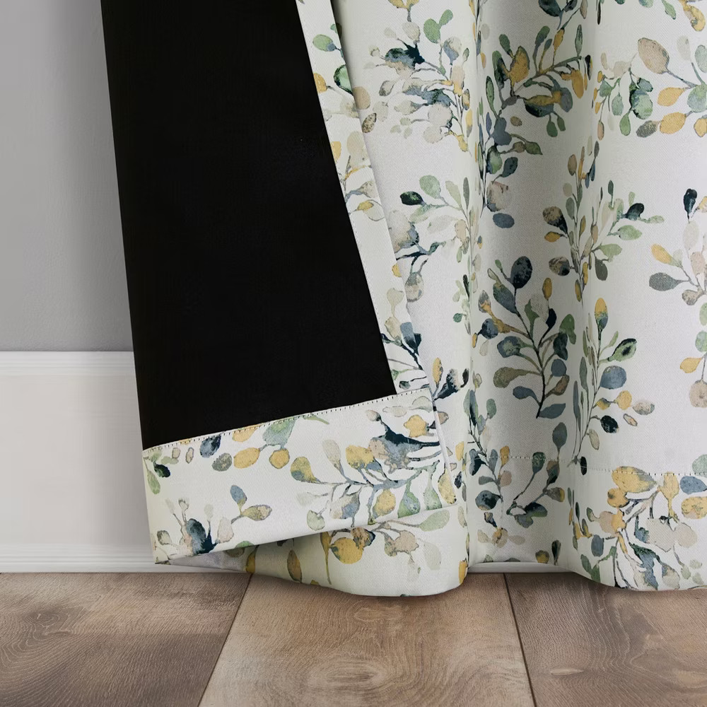 Sun Zero 2pc 40″x84″ Maureen 100% Blackout Painted Botanical Magnetic