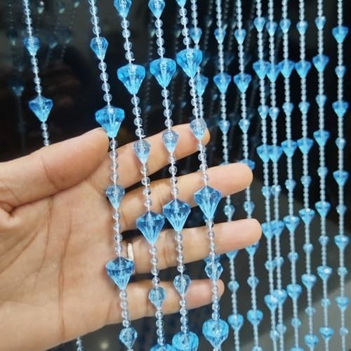 Beaded Curtain Doorways Acrylic Hanging Door Beads String Curtains Dark Blue