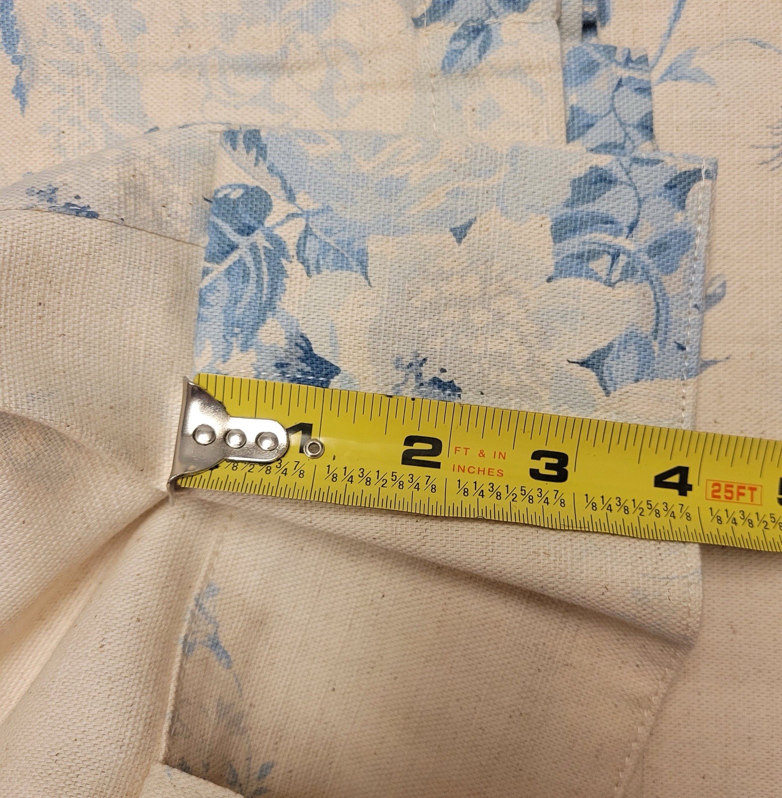 CABBAGES & ROSES Curtain Panel Drapes 50 x 84 Constance Blue Floral Natural 2 PC