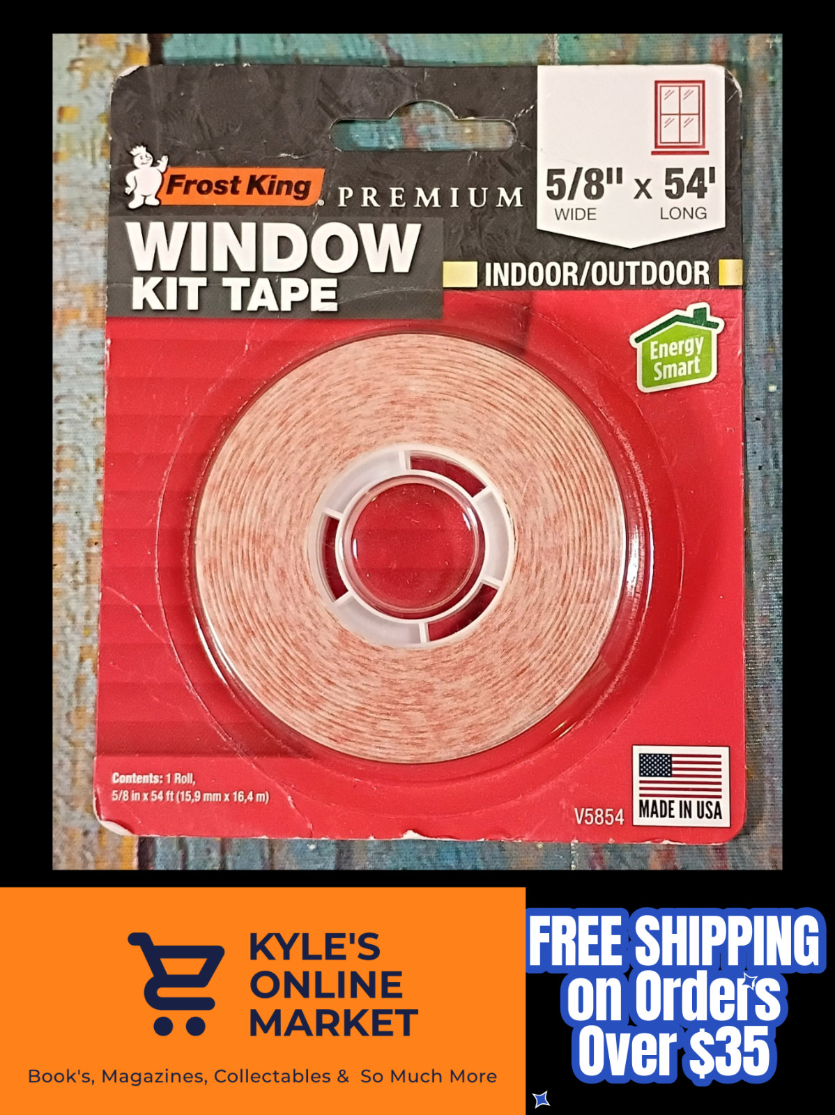 Frost King Premium Window Kit Tape – Indoor/Outdoor – 5/8″ x 54′ – NEW