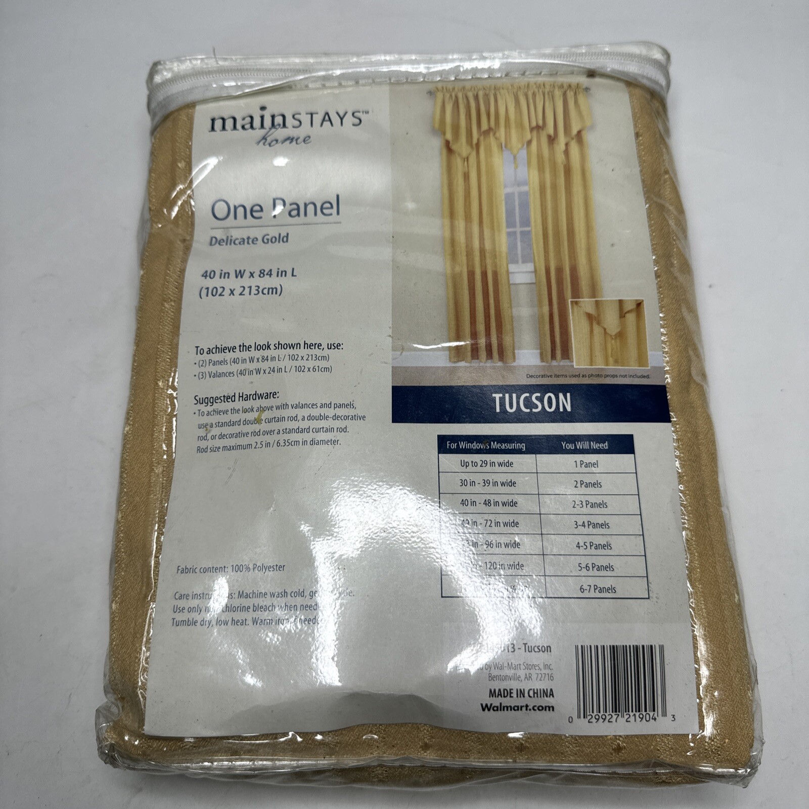 Mainstays Home Delicate Gold Tuscon One Panel 40″ W x 84″ L Brand New