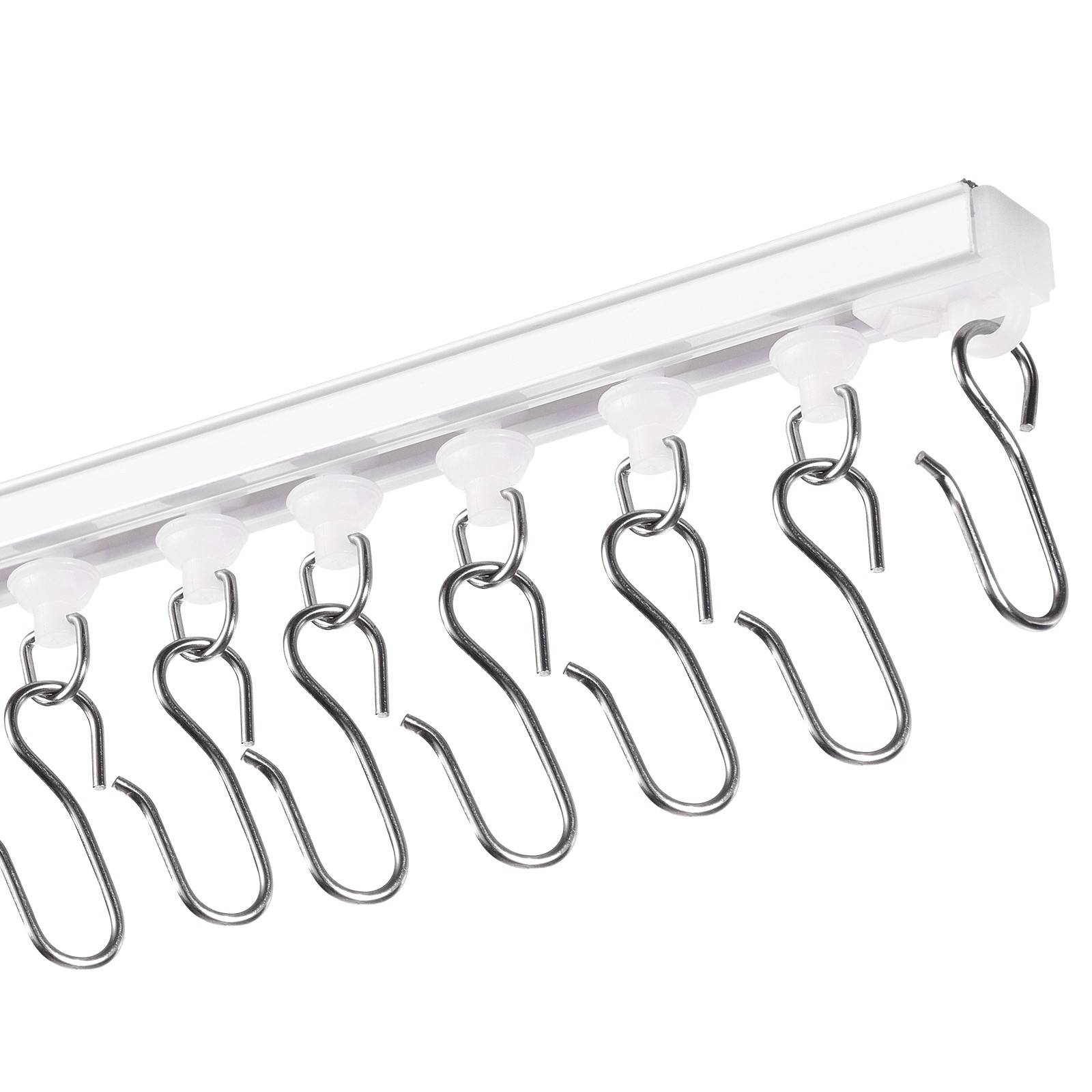 Ceiling Curtain Track Set 9.9 FT/3 Meter Self Adhesive Room Divider White