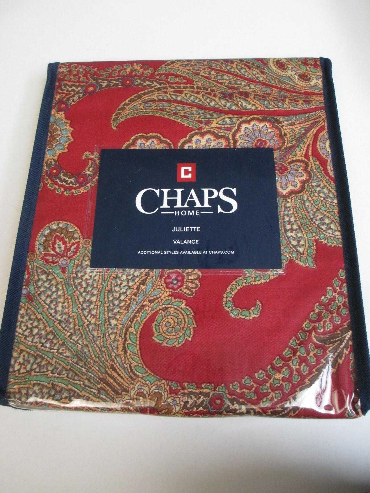 New Chaps JULIETTE Window Valance Red Paisley Floral