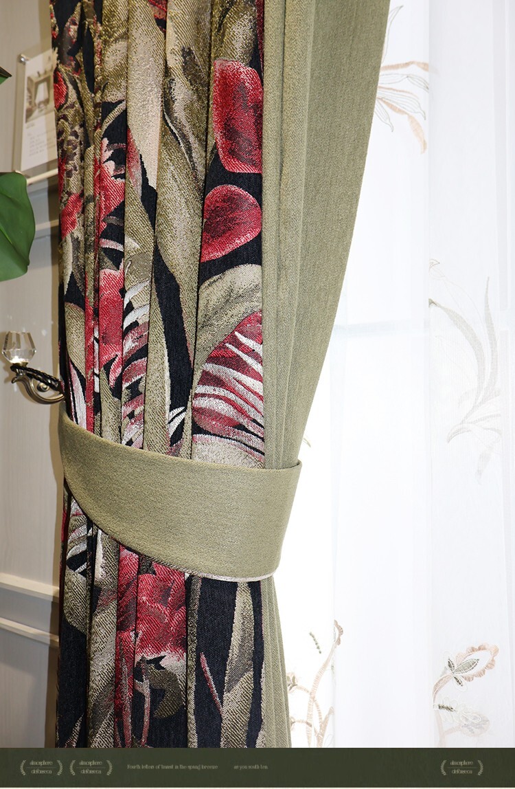 high-grade American jacquard cloth valance blackout curtain tulle drape C1950