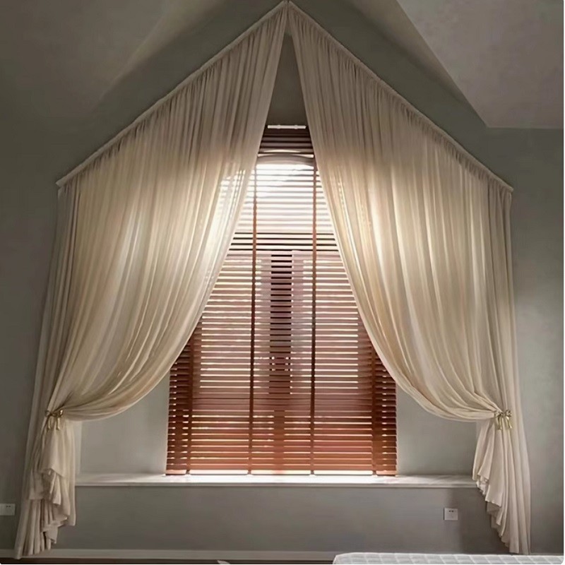 Irregular Trapezoid Triangle Curtain Window Sheer Customize KARLLEO-250709