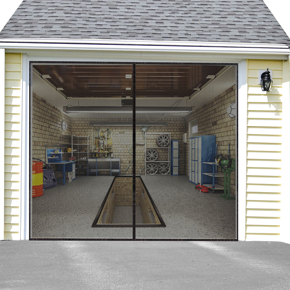Garage Door Screen Self-adhesive Single Heavy Duty Mosquito Insects Mesh Net UK