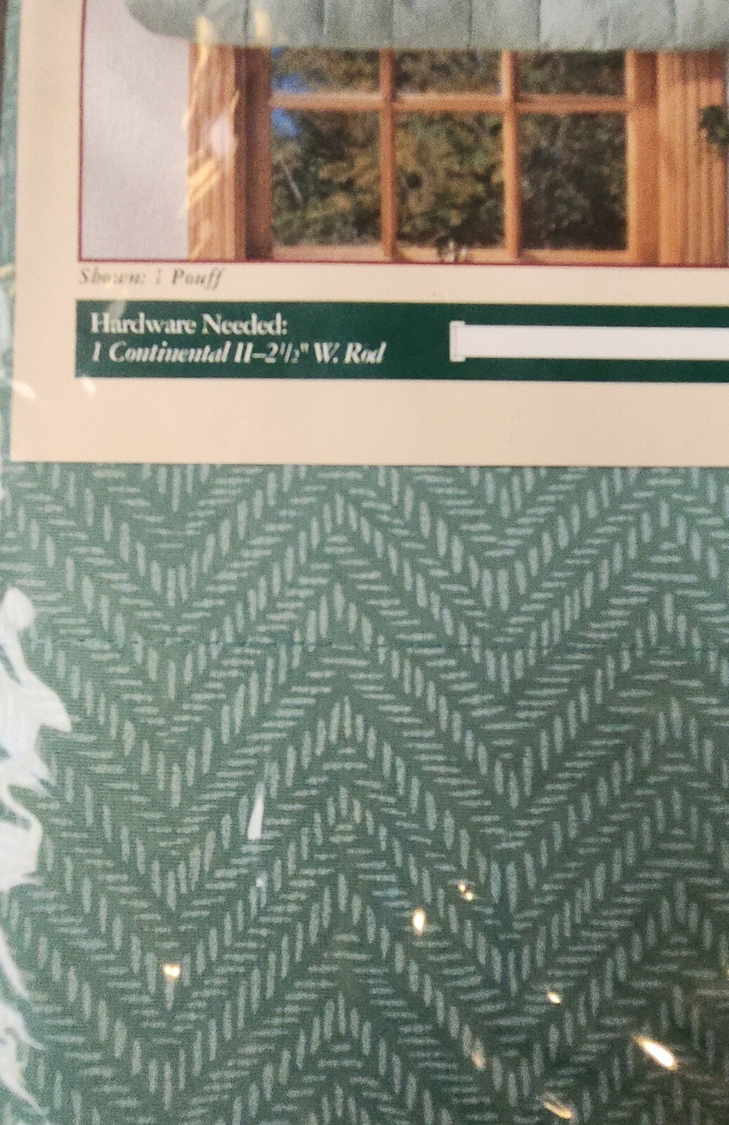 Windsor & Browne Window Topper Herringbone Green 72″X 16.5″ New NOS Made in USA