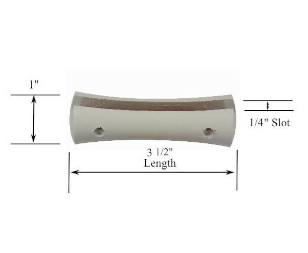 3 1/2″ Wide WHITE Finish Solid Wood Hem Grip for Roller Window Shades
