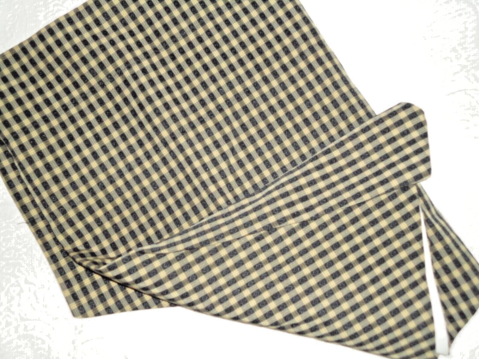 WAVERLY BLACK & TAN CHECK GINGHAM MARQUETTE (1) ASCOT VALANCE 50 X 20