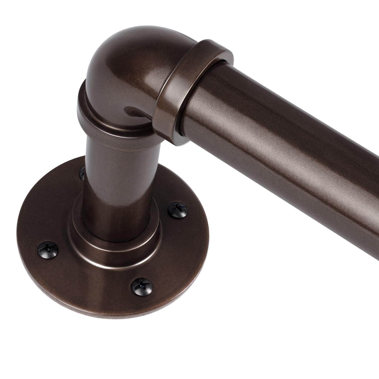 1 Inch Curtain Rods for Windows 72 to 144, Outdoor Industrial Adjustable Blac…