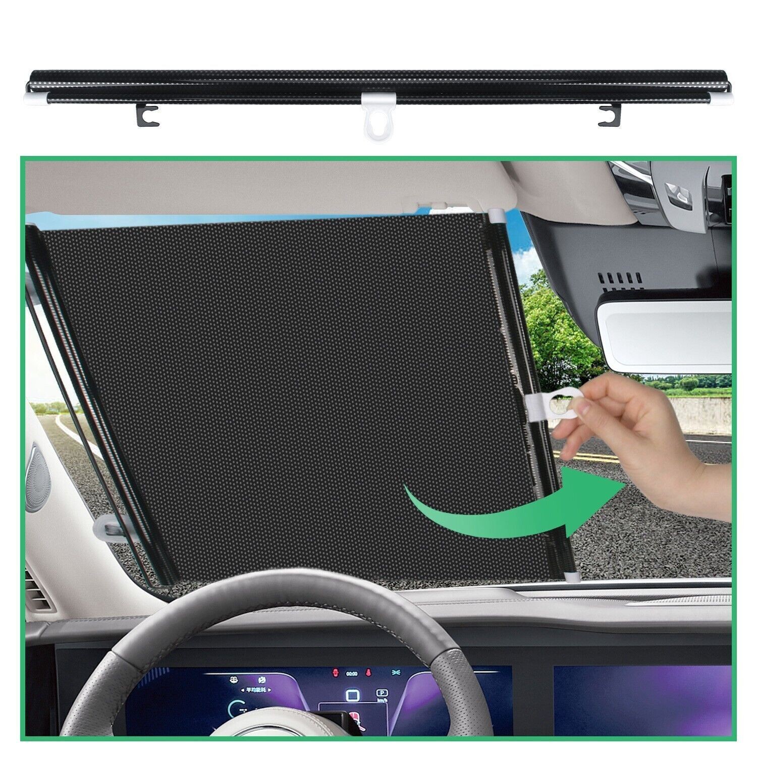 Car Retractable Front Side Windshield Sun Shade Visor Truck Window Block Cover