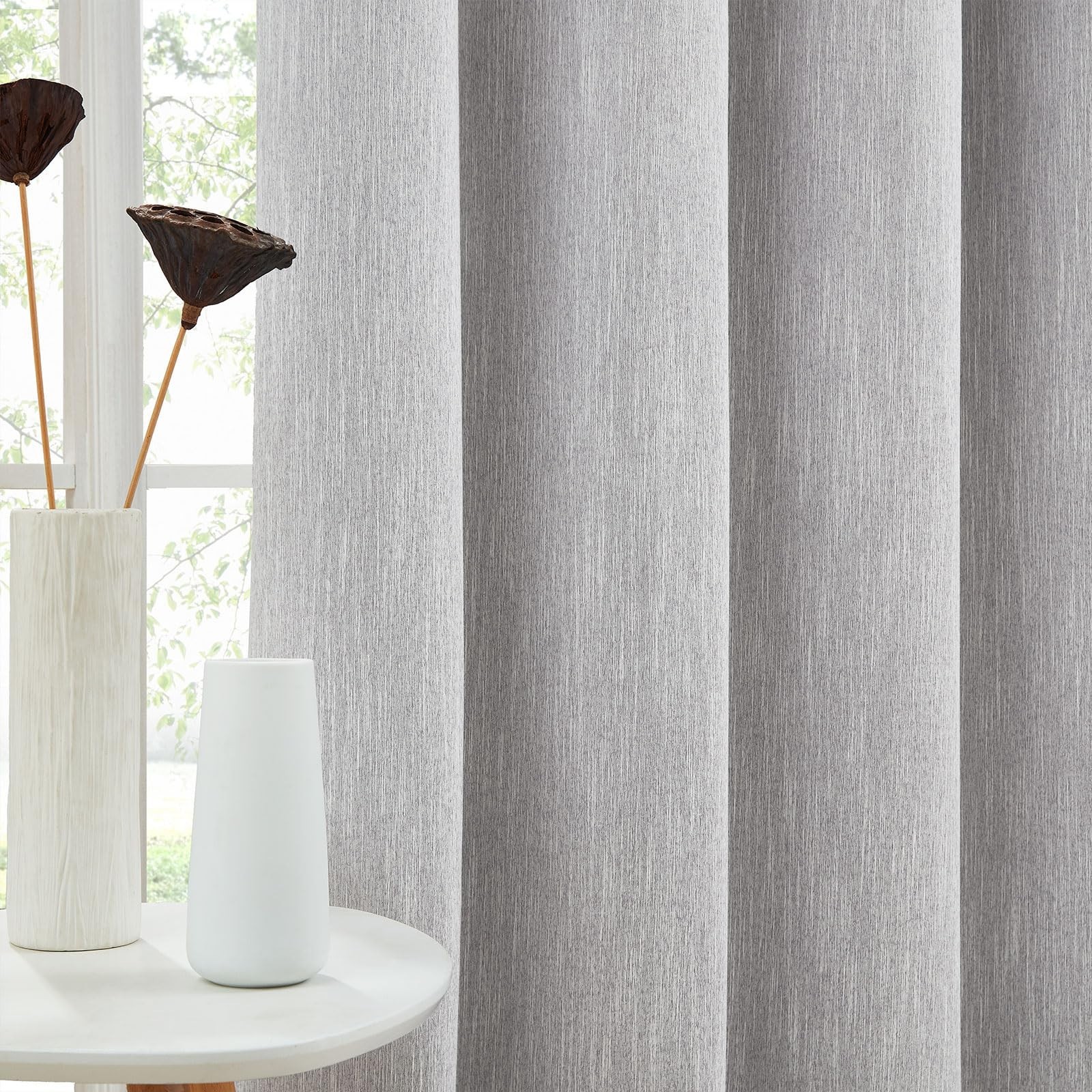 Melodieux Elegant 52″ x 96″ Gray Single Panel Room Darkening Blackout…