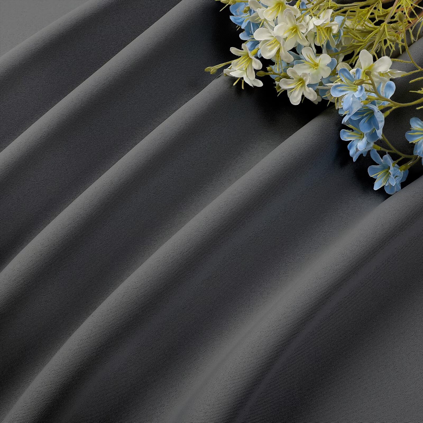 Light Grey Blackout Curtains 52X108 Pack Of 2 Sun Blocking Noise Reducing