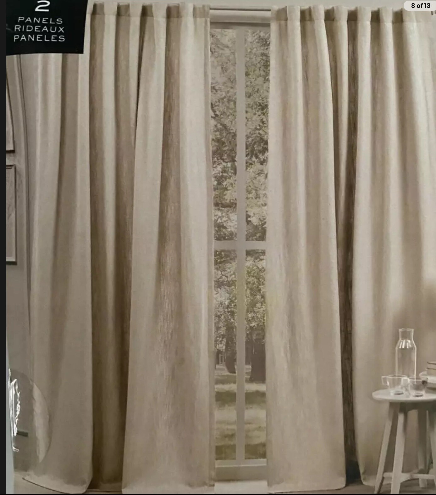 2 Ralph Lauren Curtains Back Tab Panels Belgian Linen Natural Beige New 54 x 84″