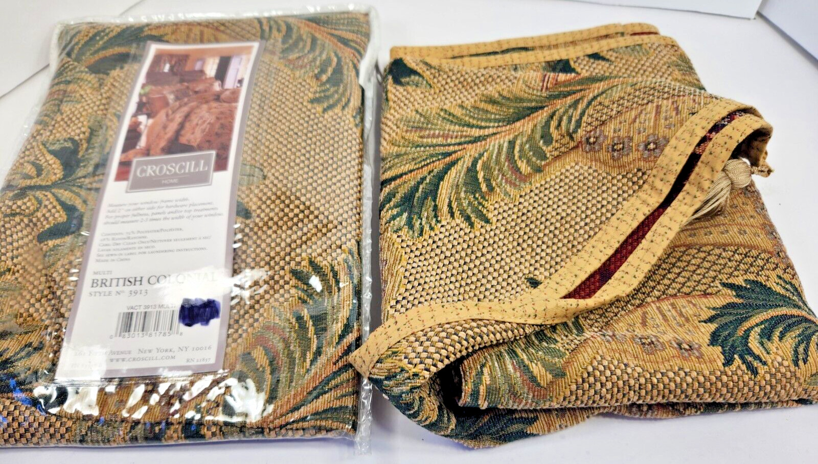 2 CROSCILL HOME ASCOT VALANCE BRITISH COLONIAL 40″ BY 21″ STYLE NO. 3913