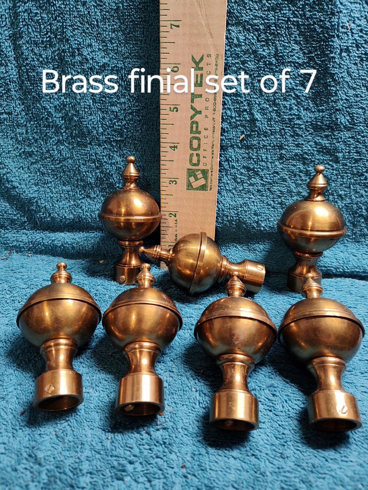 Assorted lots Curtain Rod Finials – Index Lyster / Brass colonial / Black+silver