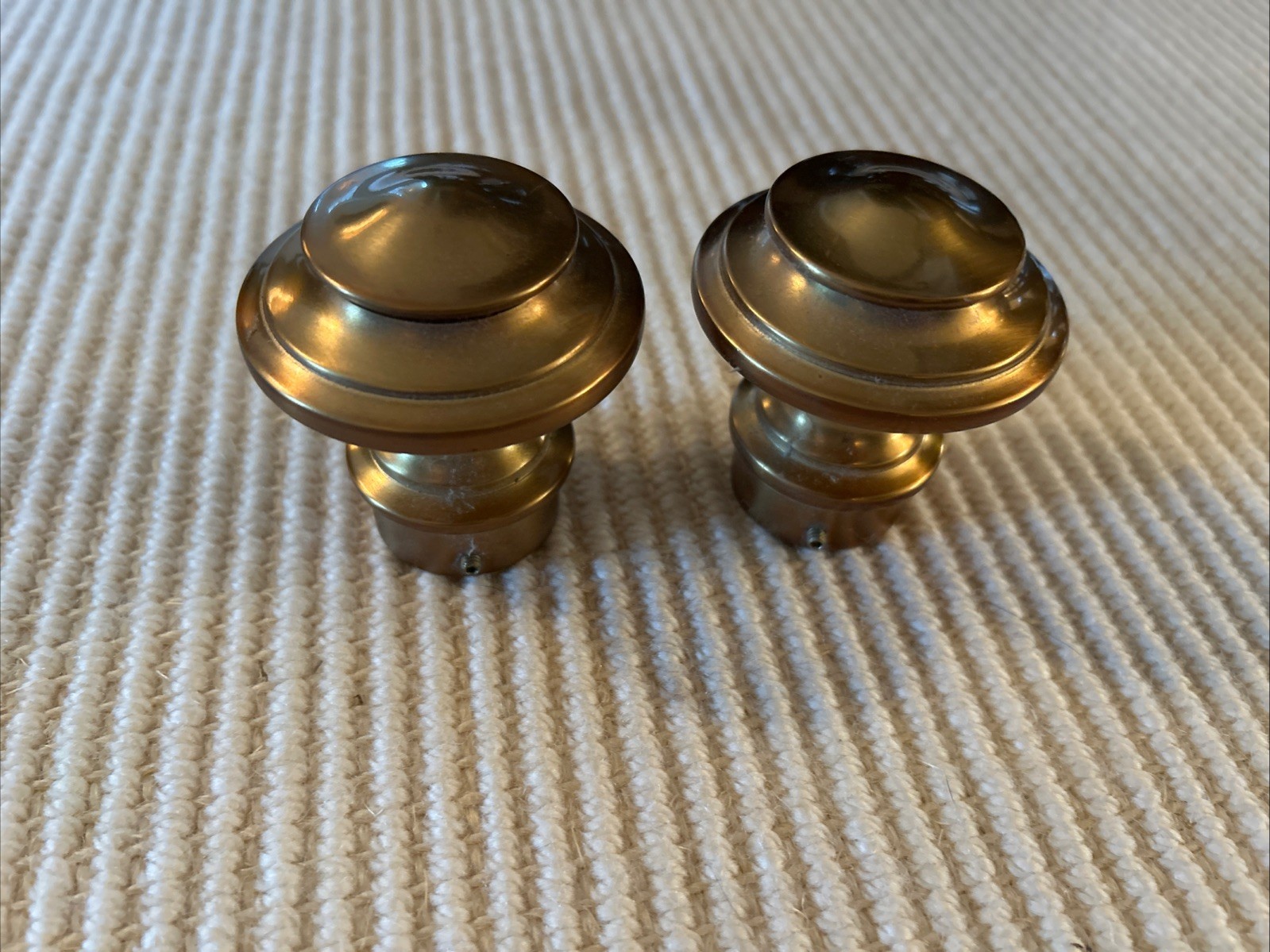 RESTORATION HARDWARE Dakota Knob Finial Set ~ Antiqued Brass ~Medium