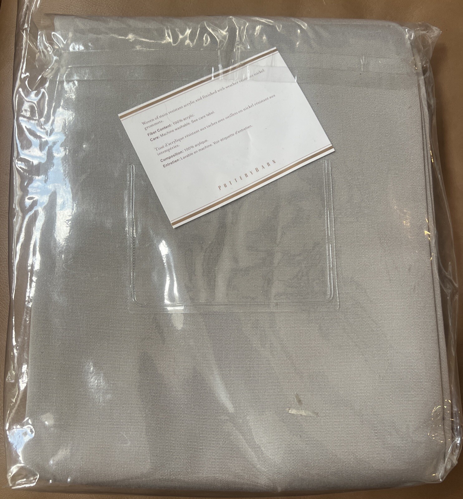 Pottery Barn Sunbrella Solid Grommet Outdoor Curtain 50×124″ Cadet Gray NEW