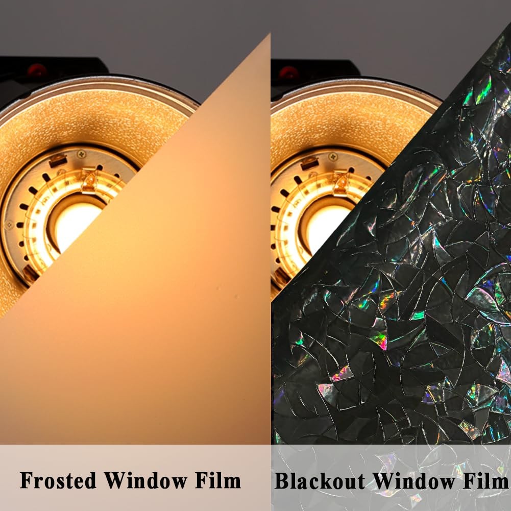 100% Light Blocking Privacy Window Film 17.5”x78.7”, Rainbow Blackout