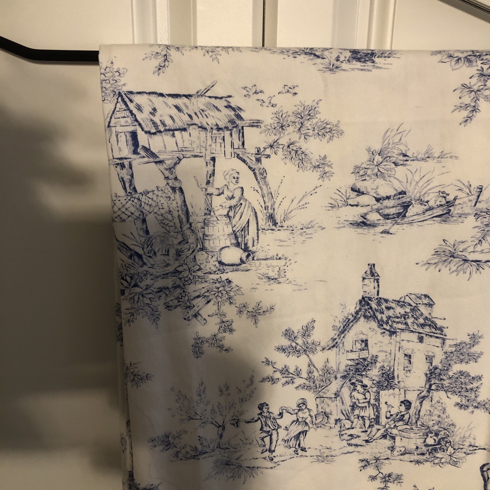 Country Curtains Pair Classics Blue Toile Unlined Curtain Panels 48x 63
