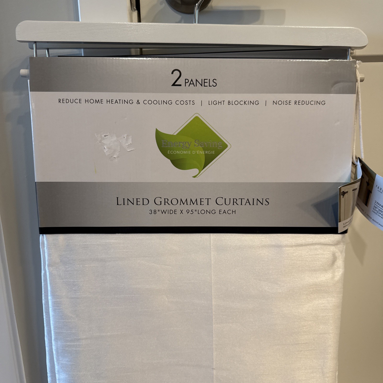 Grommet Top Window Curtain Panels Lined Energy Saving Blackout Drapes 2PC 38×95”