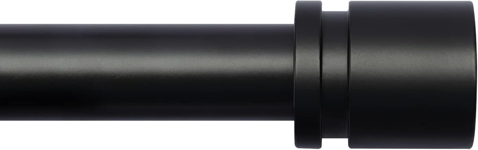 Heavy Duty Adjustable Curtain Rod 16-144 Inches Black with Easy Installation Kit
