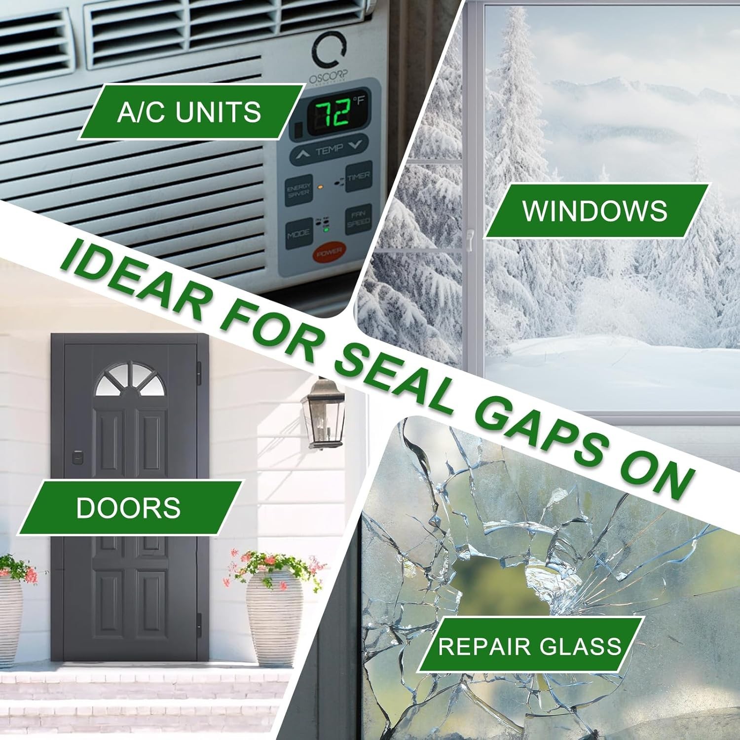 Transparent Window Weather Sealing Tape 2 Inch x 33 FT Weather Stripping Resi…