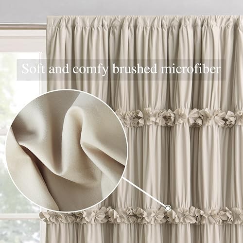Thermal Insulated Blackout Window Curtains, 42″ W 42″W x 63″L (Pack of 2) Camel