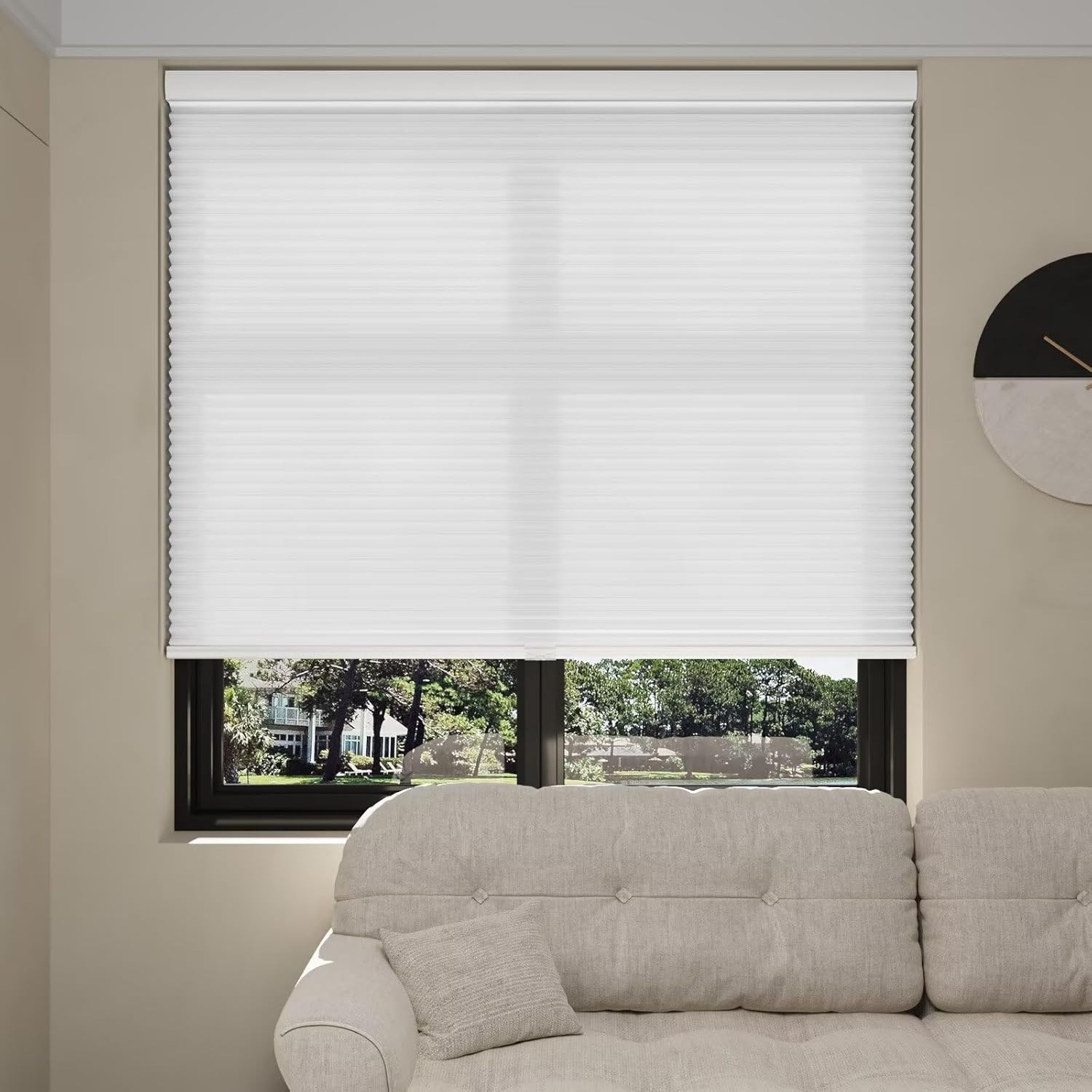 Cordless Cellular Window Shades Light Filtering Blinds 1.5 inch Honeycomb Sheer