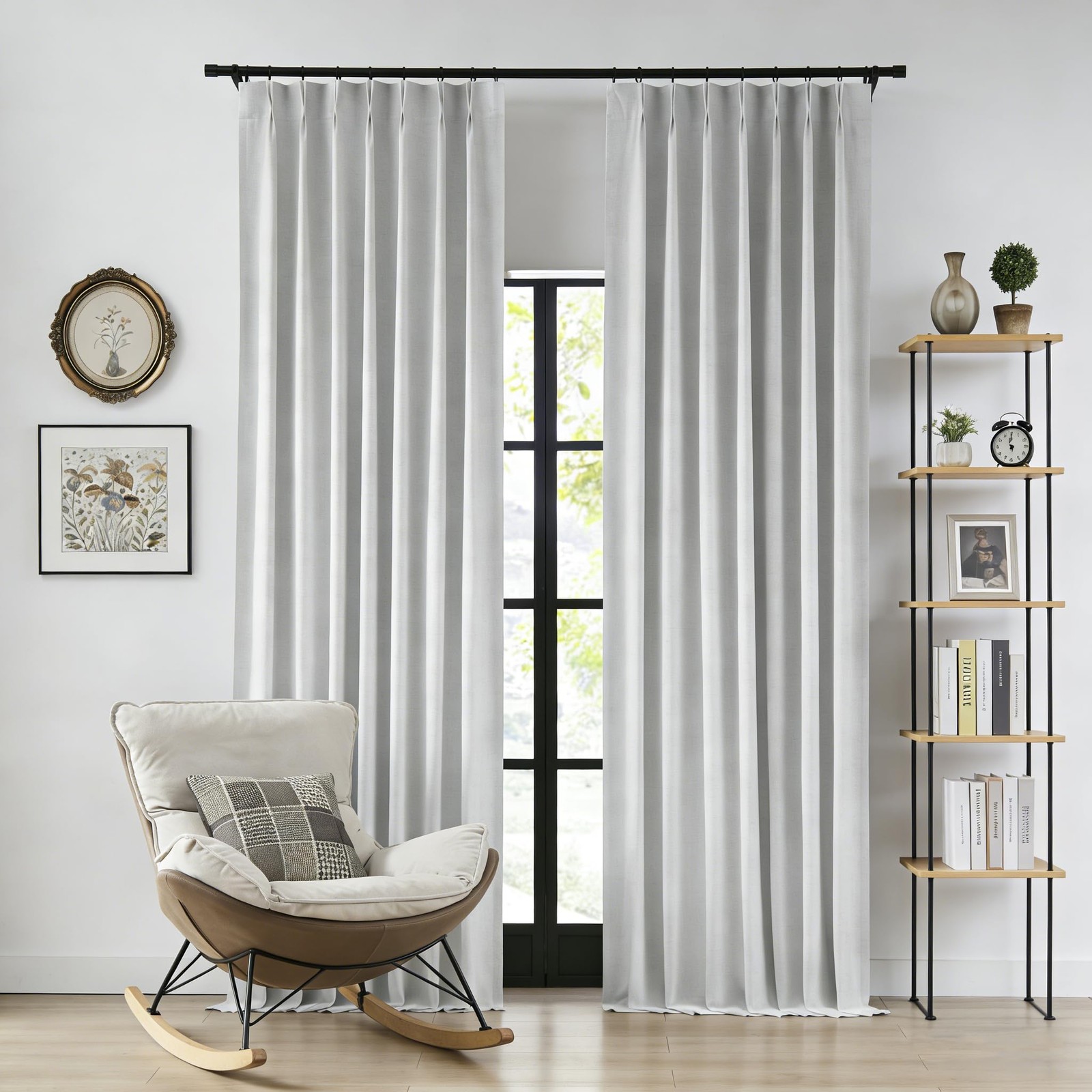 Hillcrest 63″ Pinch Pleat Curtains 2 Panels Light Gray 40″W x 63″L