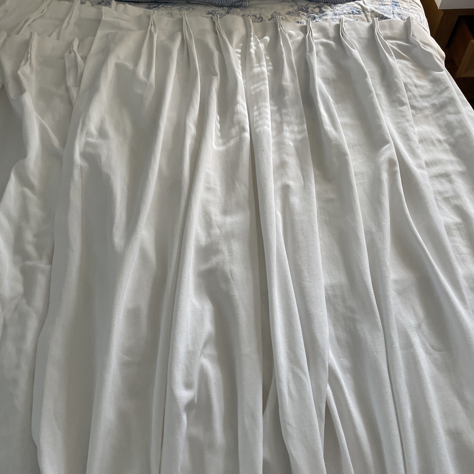 Custom White Pinch Pleat Linen Blend 3 Panels 35×83”, 1 Panel 44”x83 ( 4 Qty)