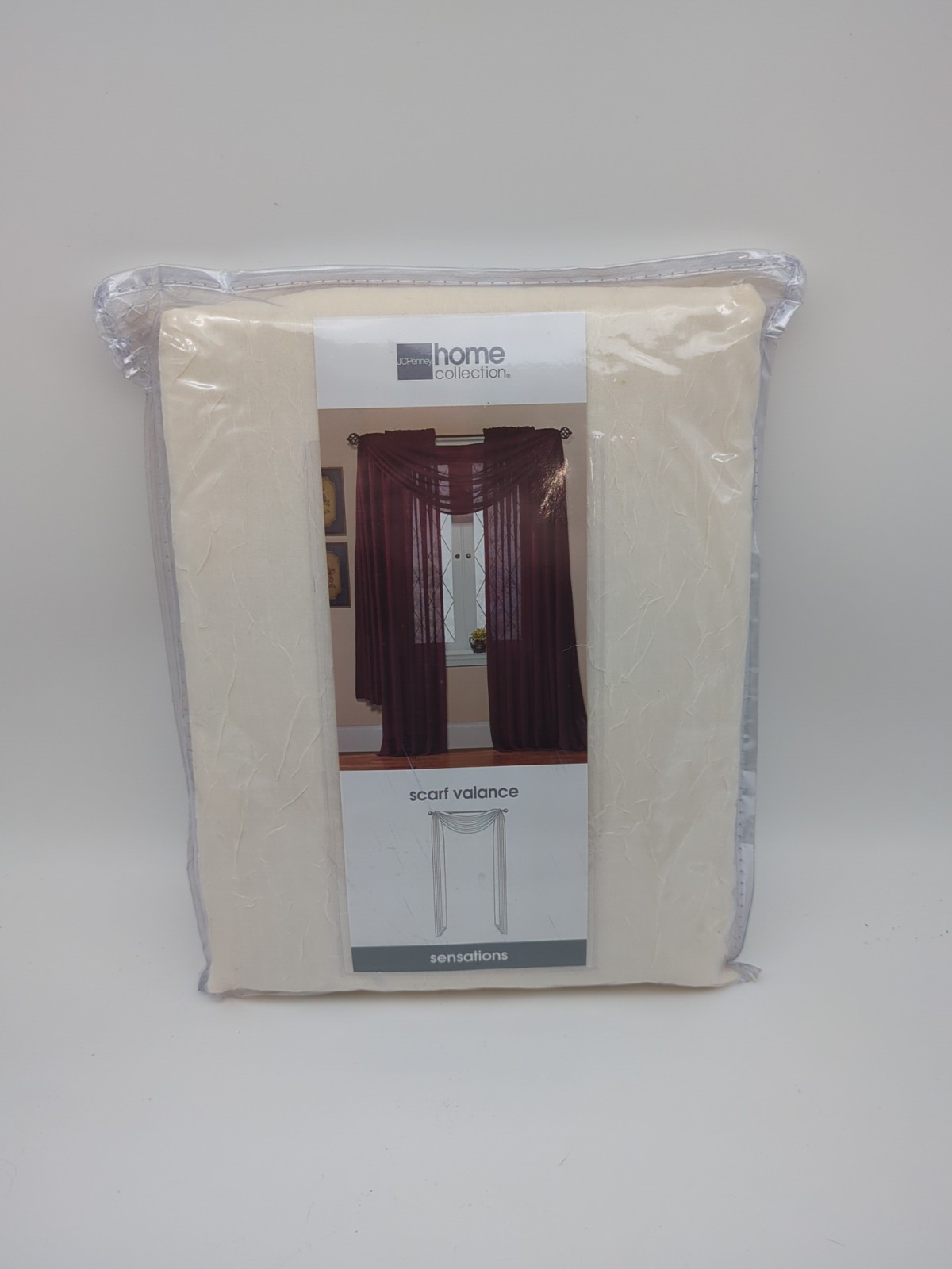 JC Penney Home Collection Window Scarf Valance Sensations Champagne 48×216